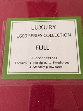 1600 Series Full 6-Piece Sheet Set - Red